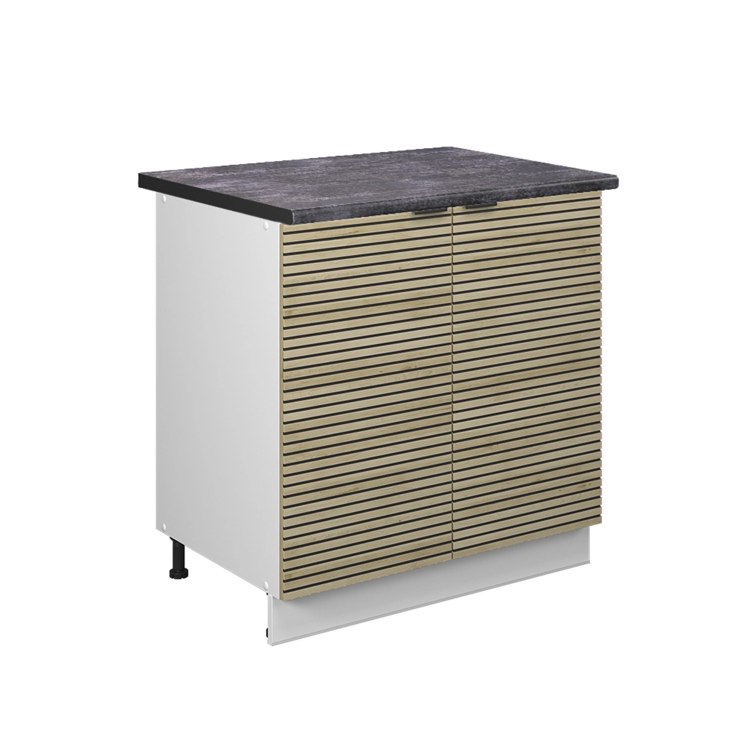 Vicco Spülenunterschrank Fame-Line Eiche Paneel 80 cm mit Regal AP Anthrazit