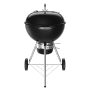 Schwarzer Weber Holzkohlegrill Original Kettle Premium 57 cm mit Deckelthermometer und Aschetopf.