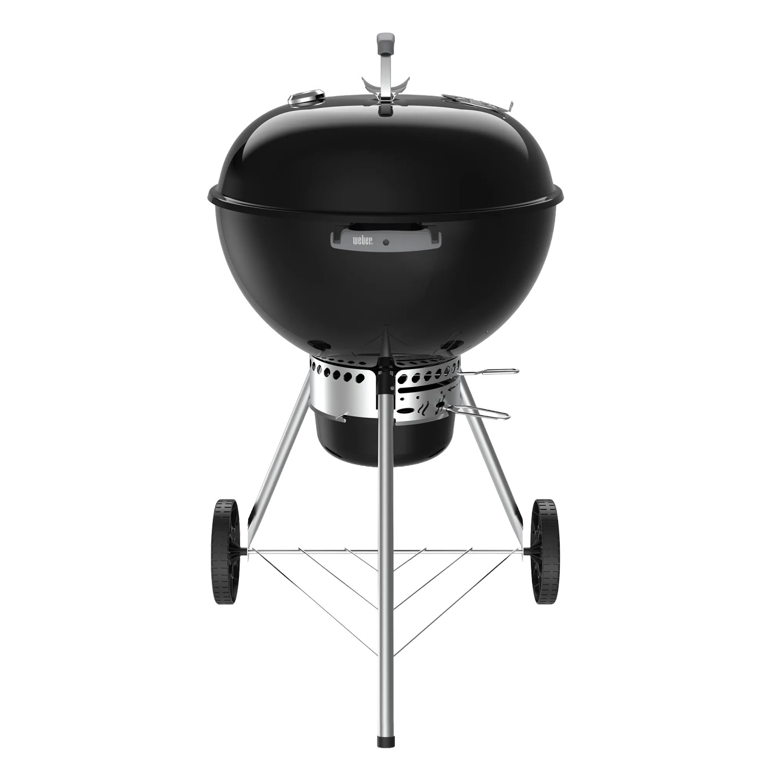 Schwarzer Weber Holzkohlegrill Original Kettle Premium 57 cm mit Deckelthermometer und Aschetopf.