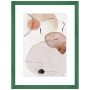 Moderner, grüner Bilderrahmen aus Holz, 24x30 cm, mit abstraktem Bild.