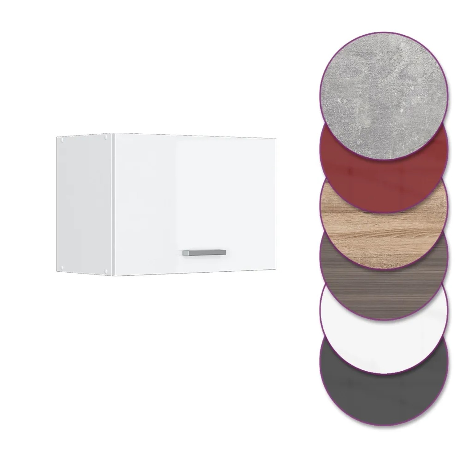 Vicco Hängeschrank R-Line, weiß hochglanz, 60 cm breit, mit Farbauswahl.