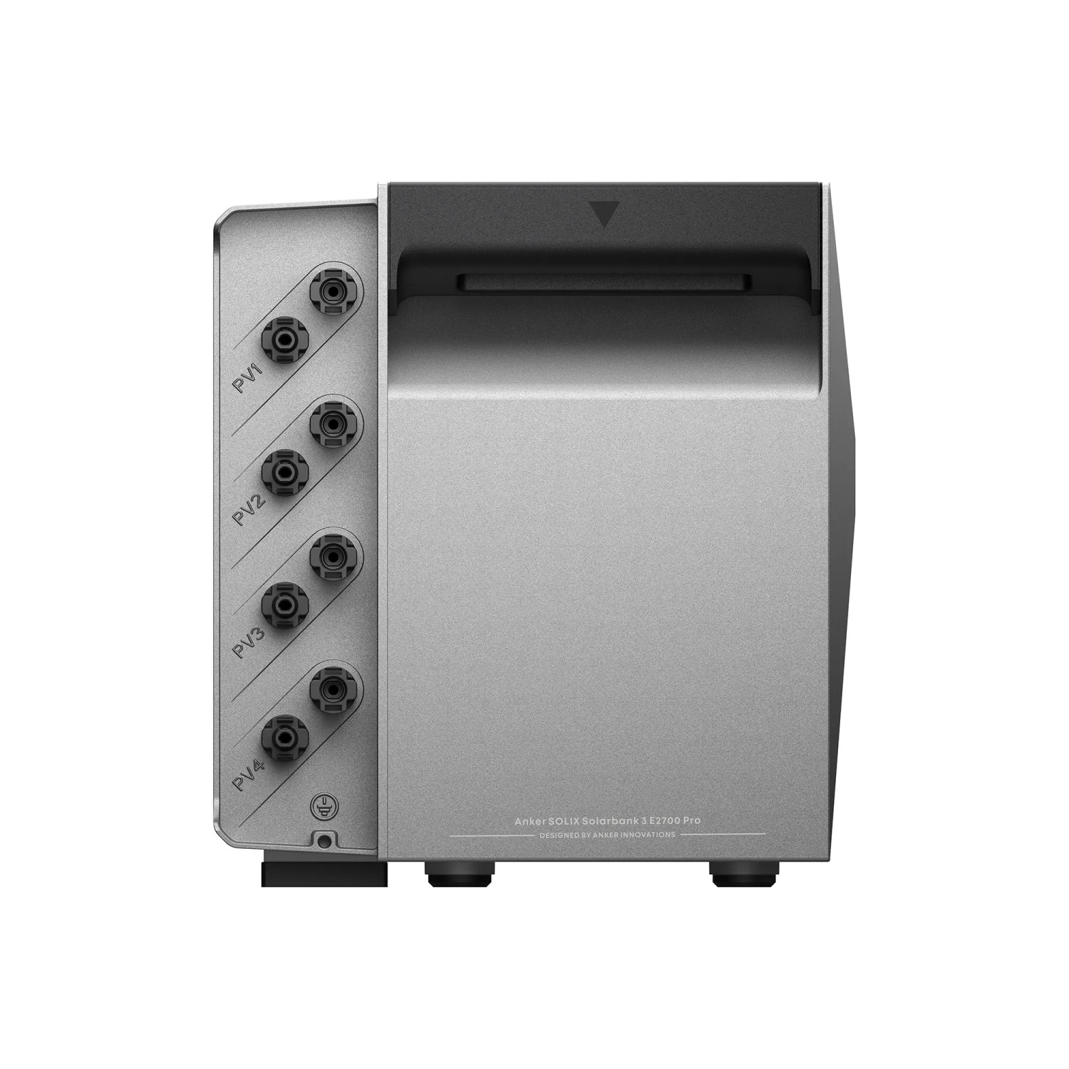 Anker Solix Solarbank 3 Pro für Balkonkraftwerk-Sets, silbernes Gehäuse mit Anschlüssen.