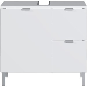 Germania Waschbeckenunterschrank GW-MAURESA, weiß, 60 cm breit, mit zwei Schubladen und einer Tür.
