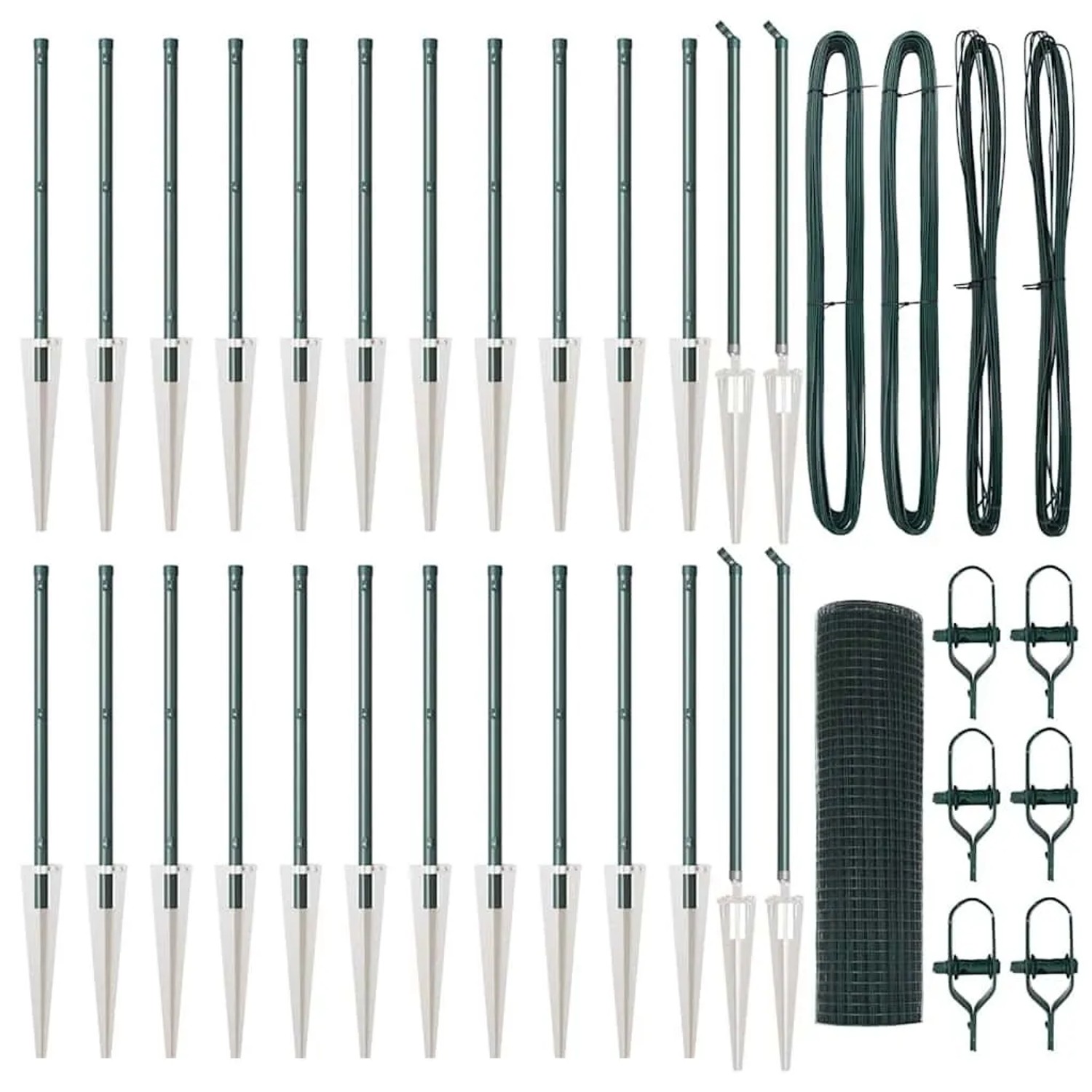 vidaXL Zaunpfosten Grün 50 x 0,4 m 16 x 16 mm Netz Stahl und PVC 3352100 günstig online kaufen