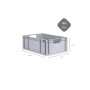 Graue PROREGAL Eurobox Nextgen Economy, 44 Liter, mit Maßangaben. Ideal zur Aufbewahrung.