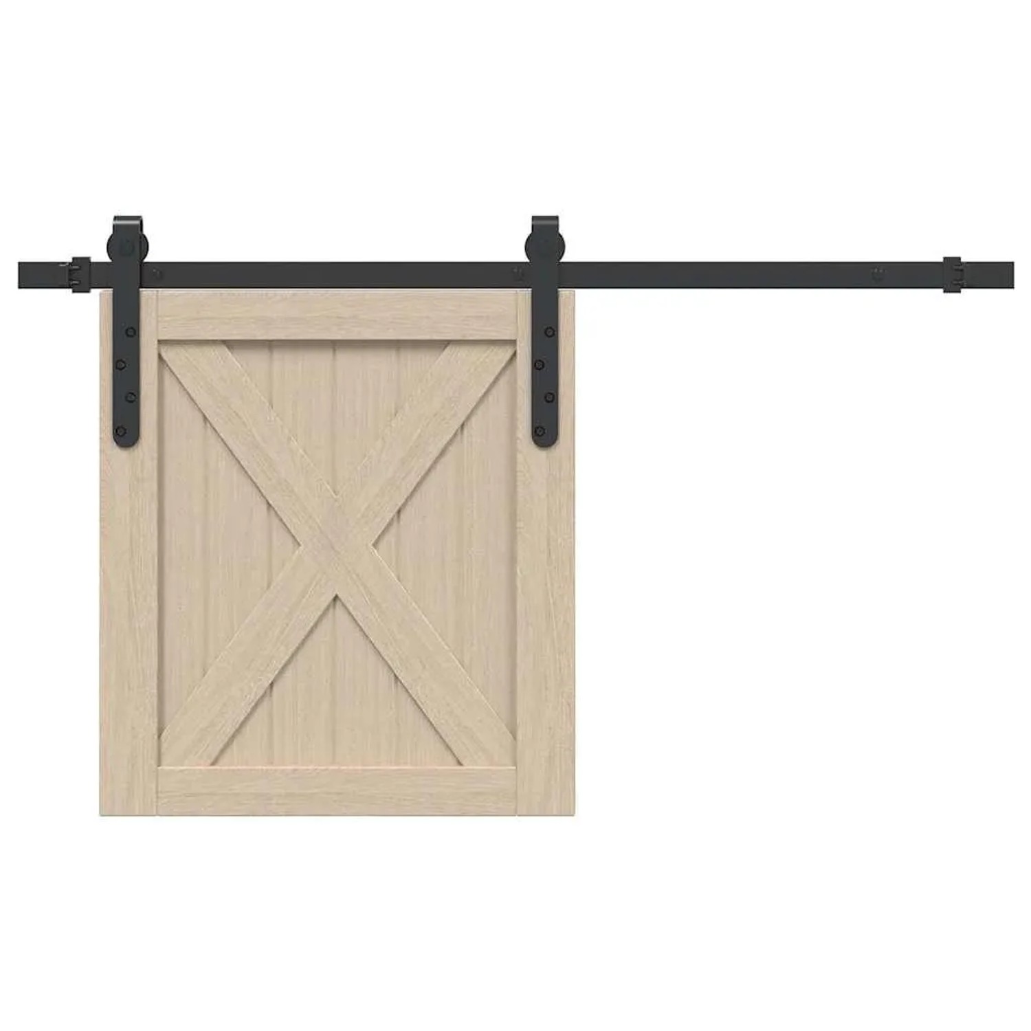 vidaXL Schiebetürbeschlag Set 91cm, Karbonstahl, für Schranktüren. Schwarz, max. 25kg Traglast.