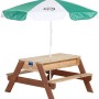 Sand- und Wasserspieltisch Nick Braun mit Sonnenschirm, ideal für Kinder zum Spielen und Picknicken im Garten.