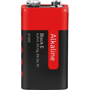 9V-Block Alkaline Batterie E für Geräte mit konstantem Strombedarf.