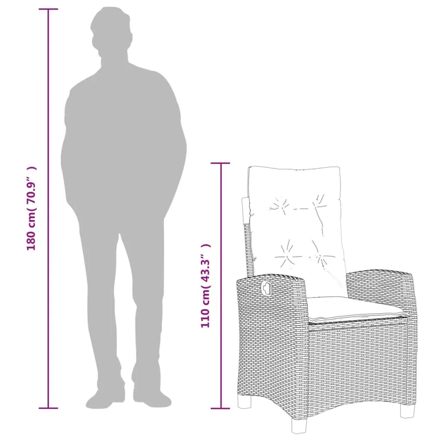 Graue 5-tlg. Garten-Essgruppe aus Polyrattan mit Kissen, bestehend aus Tisch und 4 Stühlen.