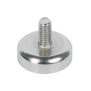 Fix-o-moll Topfmagnet Neodym, 16mm, mit Gewindebolzen in Silber für Haushaltshelfer.