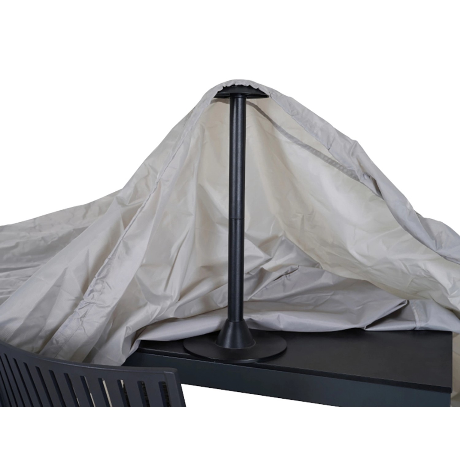 Siena Garden Aquashield Set: Abstandshalter unter hellgrauer Schutzhülle für Tisch, für bessere Belüftung.