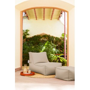 Sitting Point Hocker Roll Korfu, 100 l, Taupe, mit Fußhocker. Bequemer Sitzsack für Wohnzimmer oder Garten.