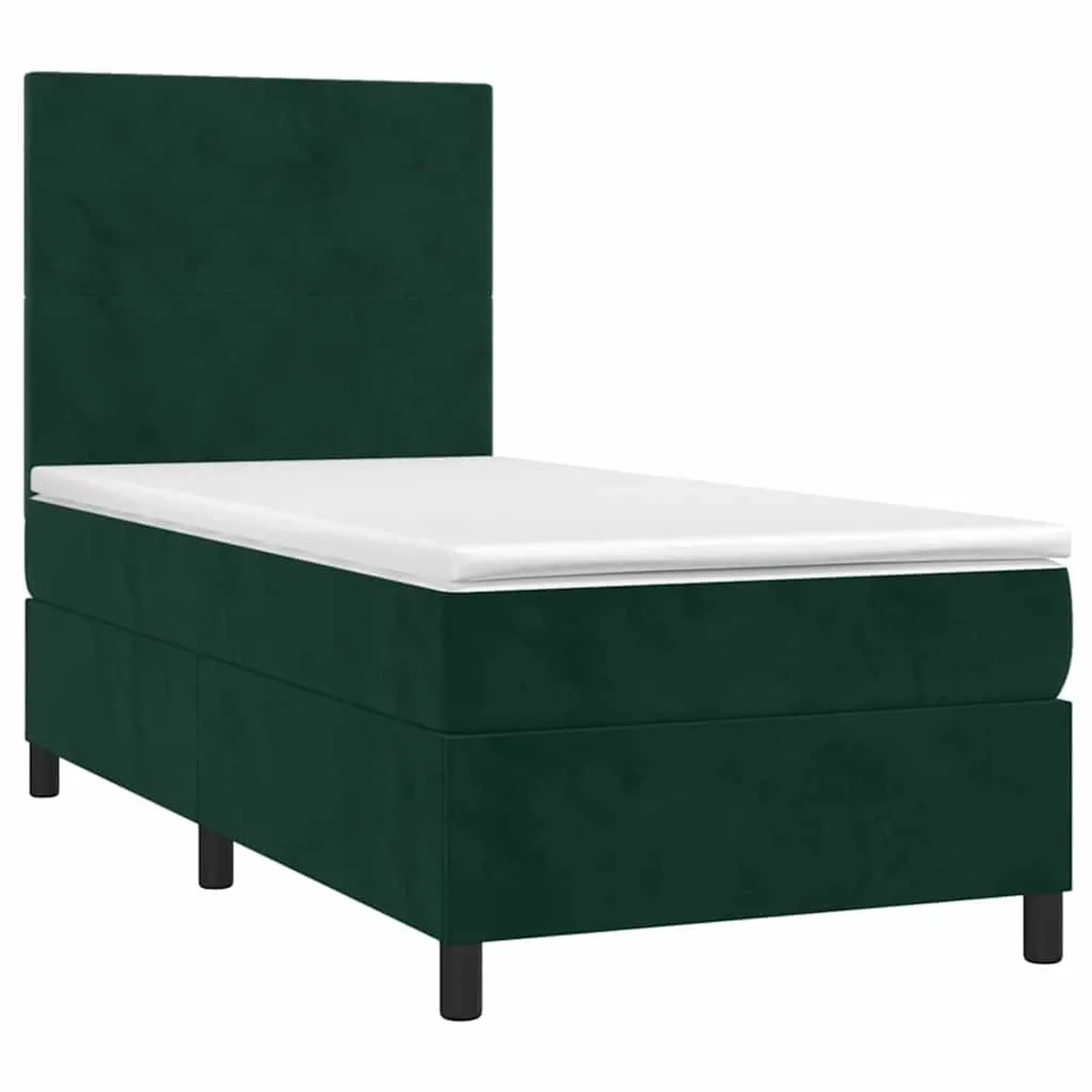 vidaXL Boxspringbett mit Matratze Dunkelgrün 100x200 cm Samt 3142890 günstig online kaufen