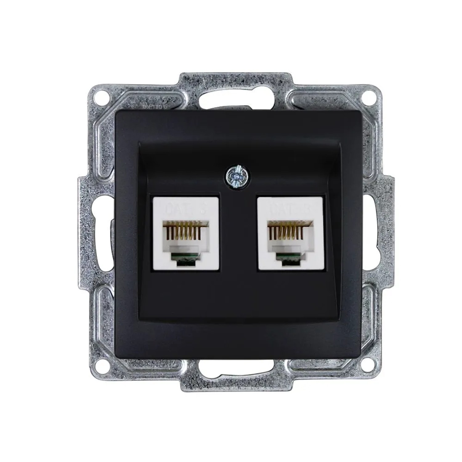 Günsan Visage Telefon Steckdose 2fach CAT3 Schwarz