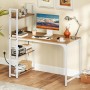 Costway Schreibtisch mit Ladestation Natur_5