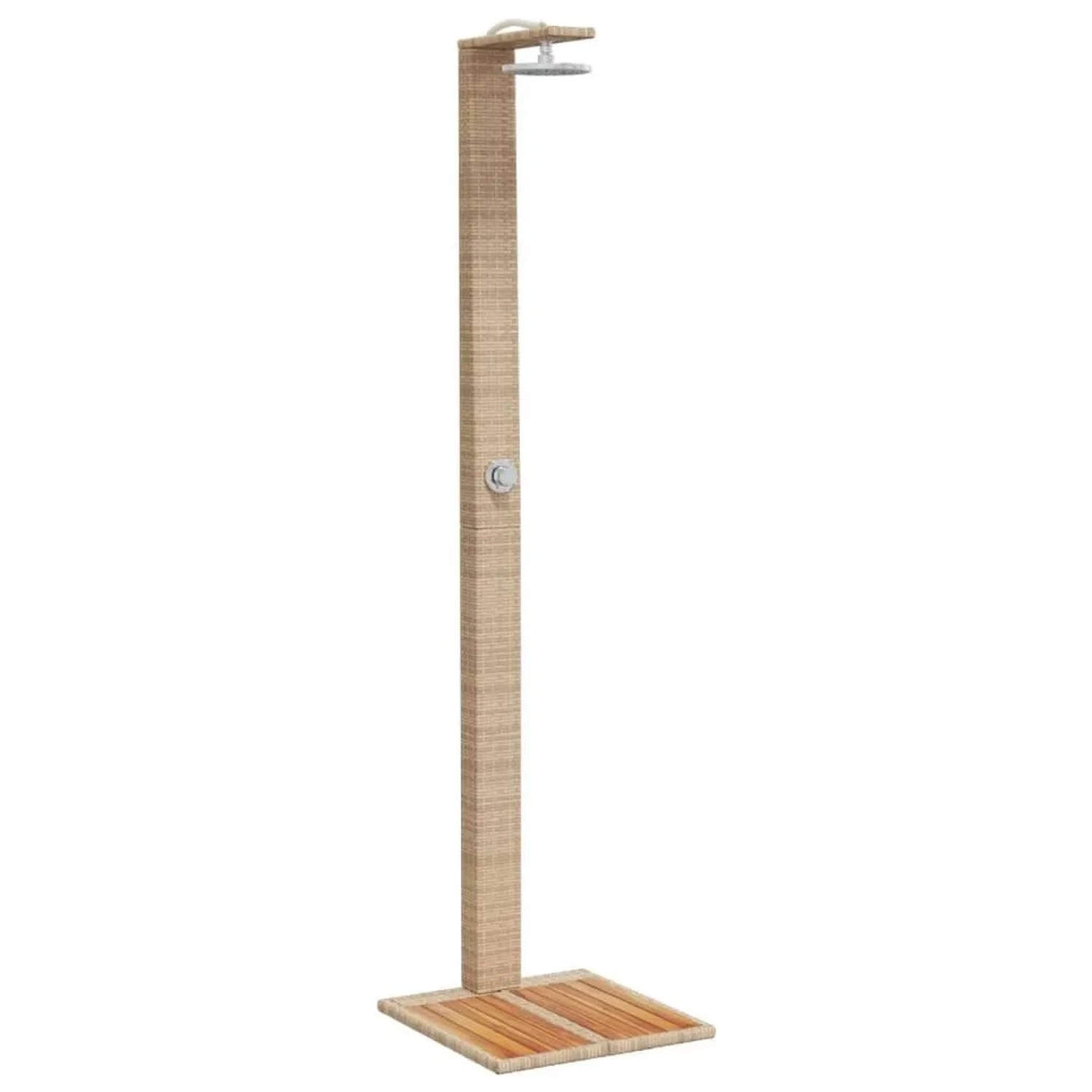 vidaXL Gartendusche Beige 50x55x224 cm Poly Rattan und Akazienholz 368208
