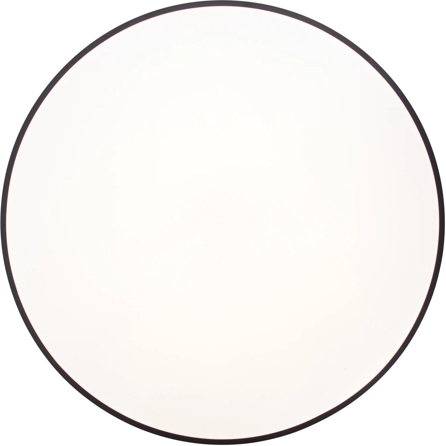 Runde, dimmbare LED-Deckenleuchte Slimline, Ø 78cm, weiß mit schwarzem Rand. Für Innenräume.