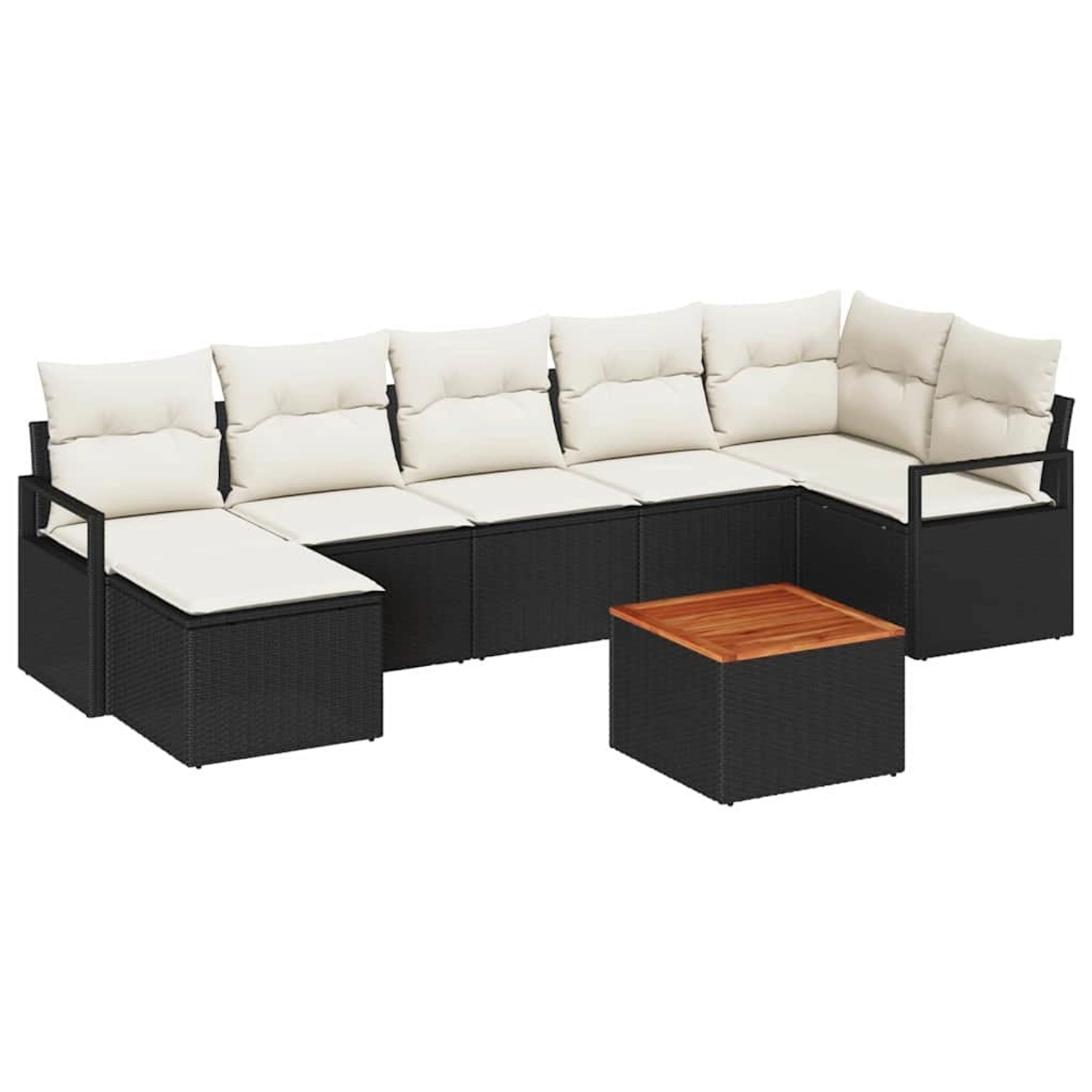 vidaXL Garten-Sofa-Set mit Kissen 8-Tlg Schwarz Poly Rattan 3347733 günstig online kaufen