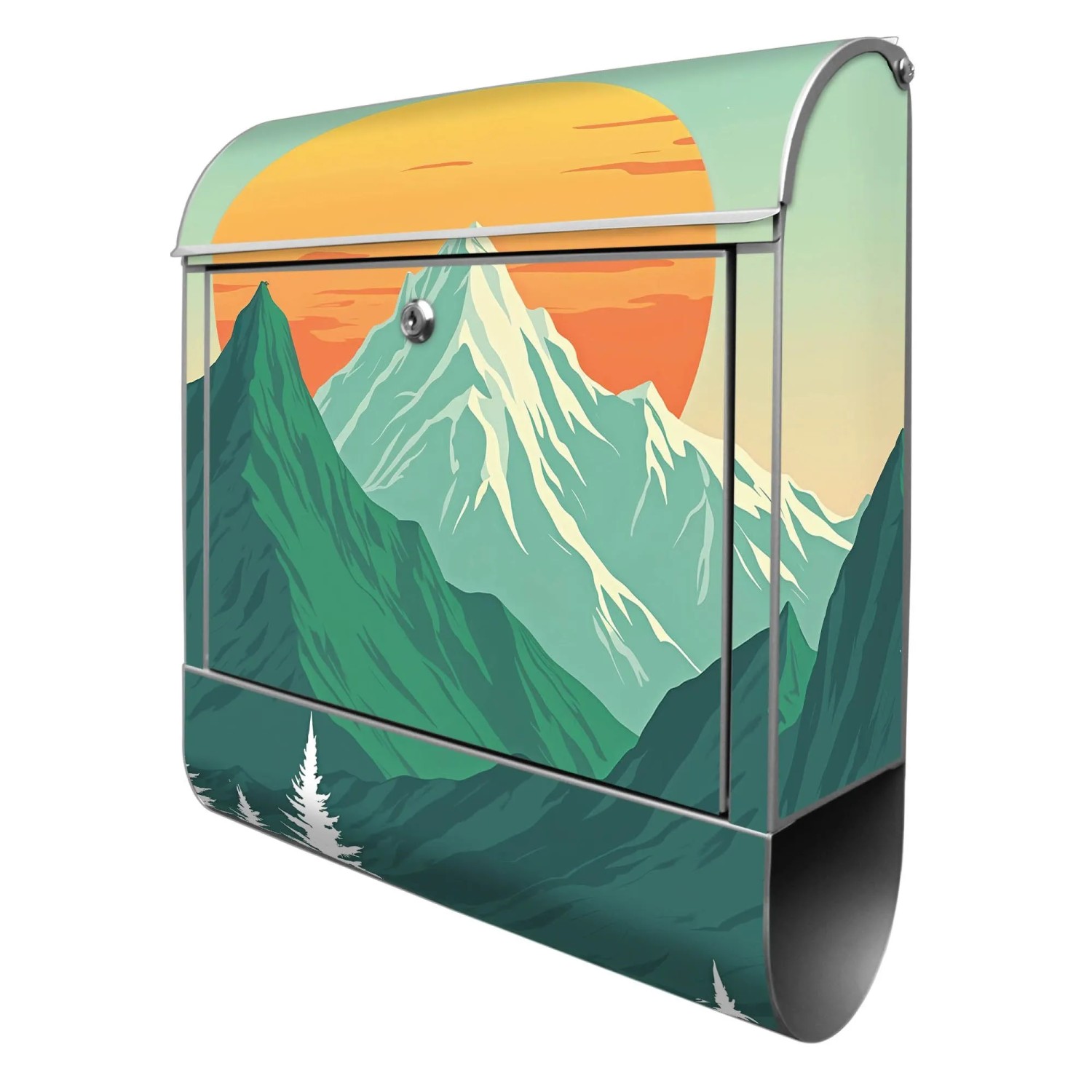 Banjado Design Briefkasten Silber Pulverbeschichtet 39x47x14cm 2 Schlüssel günstig online kaufen