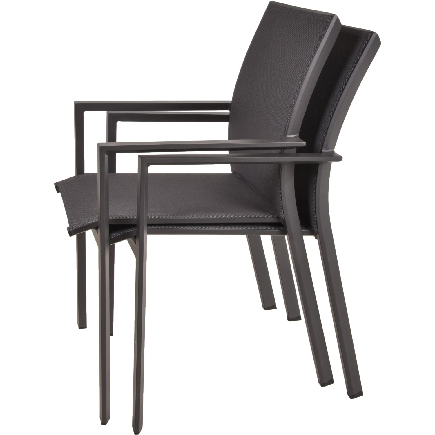 Stapelbare Gartenstühle Rana, Teil des Garden Pleasure Sophia Sets, anthrazitfarben.