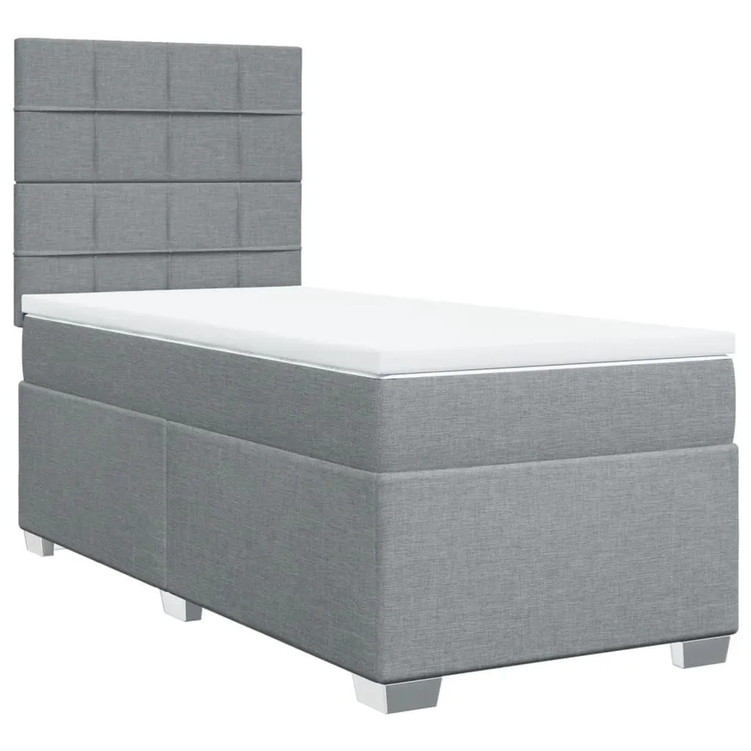 vidaXL Boxspringbett mit Matratze Hellgrau 100x200 cm Stoff 3292699 günstig online kaufen