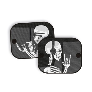 OKCars Sonnenschutz Seitenscheibe mit Skelett-Motiv, 44x37cm, für Auto-Innenausstattung