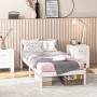 Weißes Holzbett: HOMCOM Einzelbett mit Lattenrost und Kopfteil im Schlafzimmer.