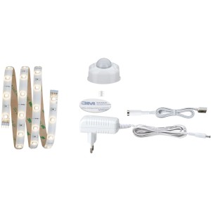 Paulmann LED-Strip Night Comfort Set 1 m mit LED-Streifen, Sensor, Netzteil und Zubehör.