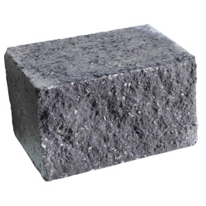 EHL Mauerstein Anzio-Light Halbstein, 25x18x15 cm, Basalt-Anthrazit für Mauern und Beeteinfassungen.