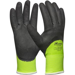 Gebol Ice Breaker Handschuhe Gr. 9, schwarz mit grünem Handgelenk, Arbeitskleidung.