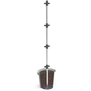 Gusta Garden Tomatenrankhilfe Tomato Buddy, 125cm, silber im Pflanzkübel.