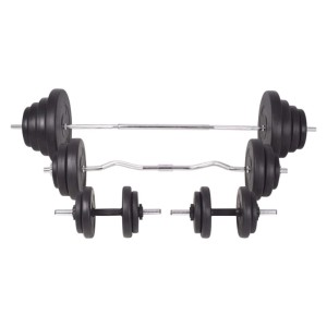 vidaXL Langhantel und Kurzhantelset 120 kg 91406