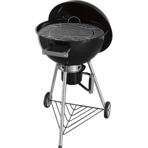 Schwarzer Holzkohle-Kugelgrill North Bay Ø 57 cm mit modularem Grillsystem.