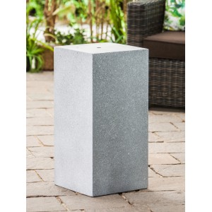 Graue Heissner Deko-Säule Tower aus Granit für Gartenbrunnen und Leuchten.