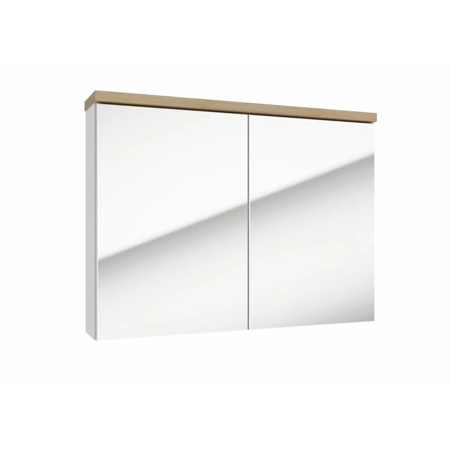 Swiss Aqua Technologies Spiegelschrank MDF 80x60cm mit SoftClose Öffnungssystem Weiß Holz