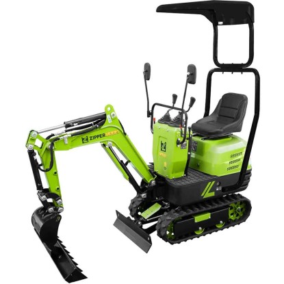Zipper Minibagger ZI-MBG600S7 6,8 kW Benzin 690 mm Breite Grün inkl. Zubehör-Set
