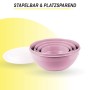 ProHome Vorratsdosen 4er Set Rund Rosa, gestapelt mit Deckel. Frischhaltedosen für Küche.