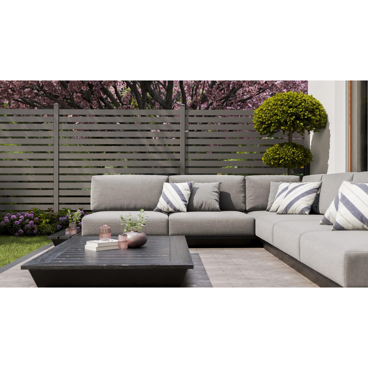 GroJa Steckzaun Lumino Edge 180 cm x 180 cm Anthrazit_7