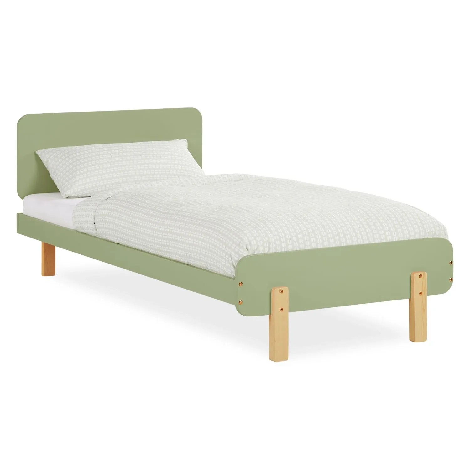 Homestyle4u Kinderbett 90x200 mit Lattenrost in Grün 2608
