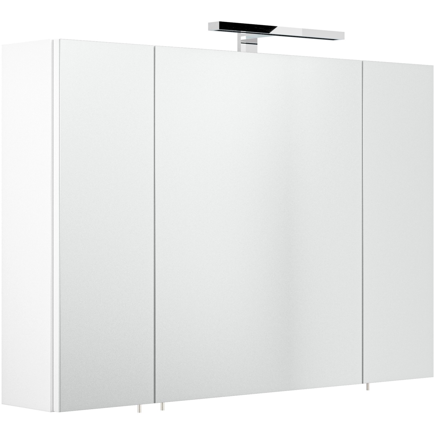 Posseik Spiegelschrank Homeline 90 cm x 62 cm x 17 cm Weiß Hochglanz günstig online kaufen