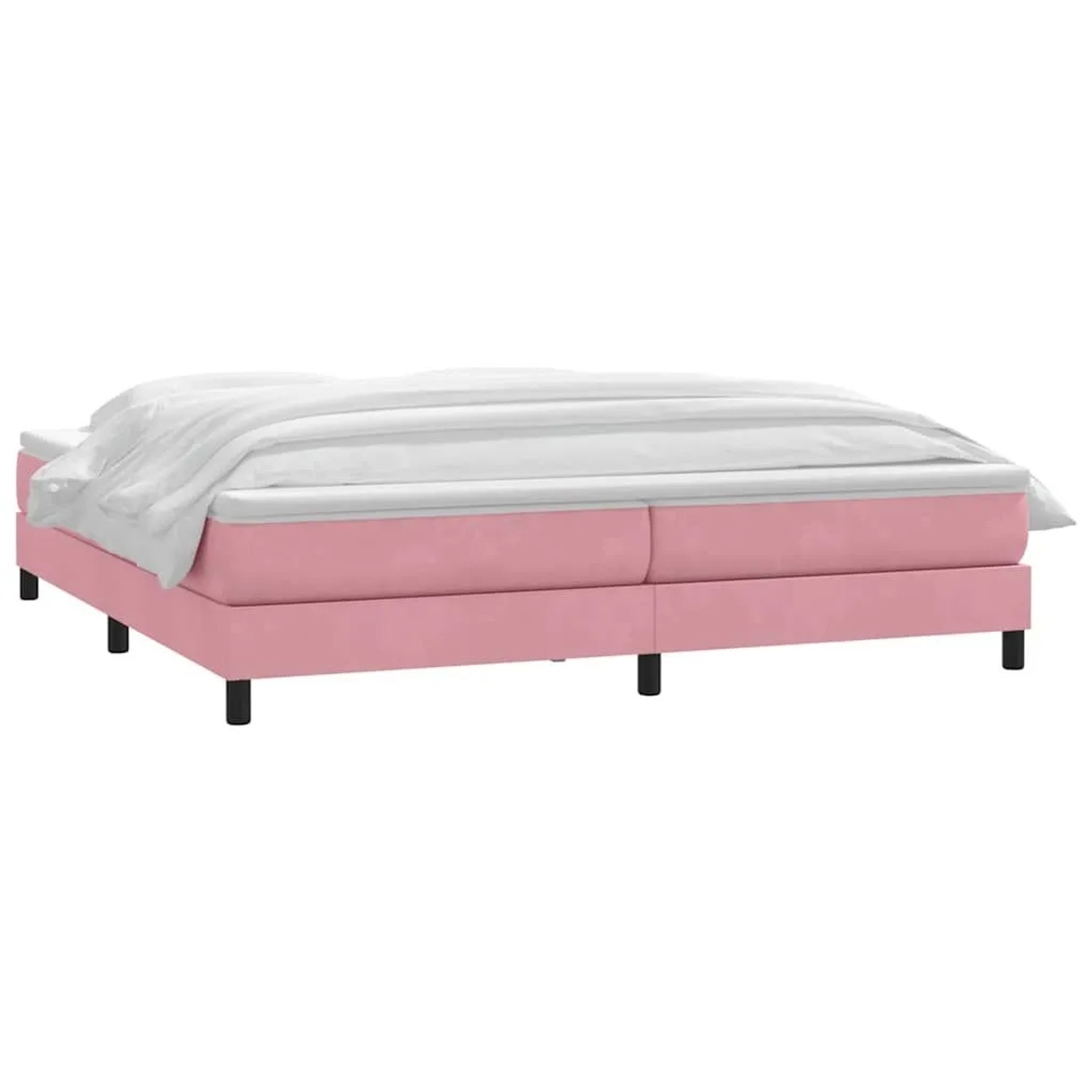 vidaXL Boxspringbett mit Matratze Rosa 180x210 cm Samt 3315938