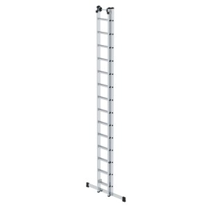 PROREGAL Sprossen-Schiebeleiter, 2x14 Sprossen, mit Traverse für sicheren Stand. Aluminium Leiter für Profis.