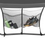Zubehörnetz am Juskys Trampolin SkyBounce mit Flasche, Handy und Schuh.