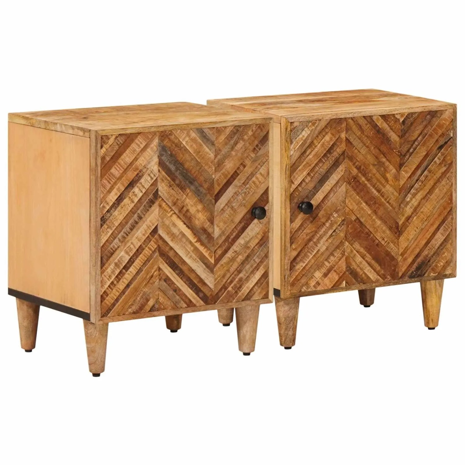 vidaXL Nachttisch 2 Stk Braun 40 x 33,5 x 46 cm Massivholz Mango 4018913
