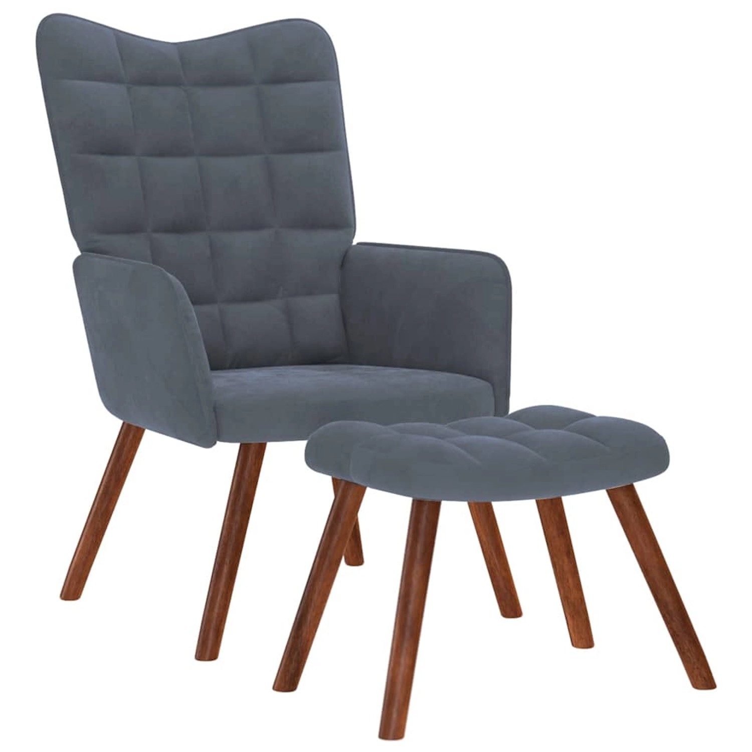 vidaXL Relaxsessel mit Hocker Dunkelgrau Samt 4016822 günstig online kaufen