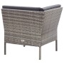 Graues vidaXL Garten-Lounge-Set aus Polyrattan mit anthrazitfarbenen Auflagen.