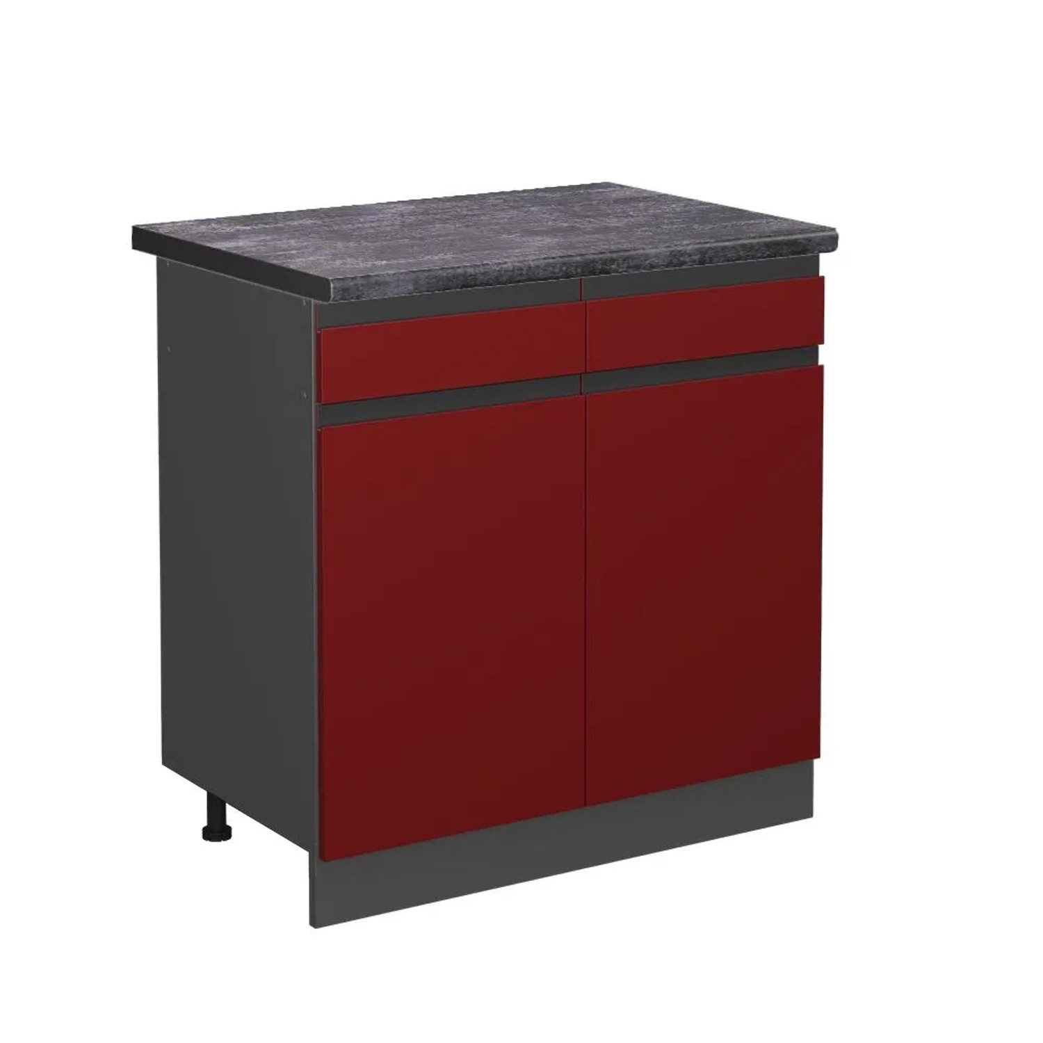 Vicco Küchenunterschrank R-Line Schubladenschrank für die Küche Rot Anthrazit 80 cm J-Shape AP Anthrazit