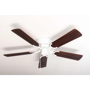 Weißer Pepeo Deckenventilator mit Flügeln in Eiche/Walnuss für Räume bis 15 m².