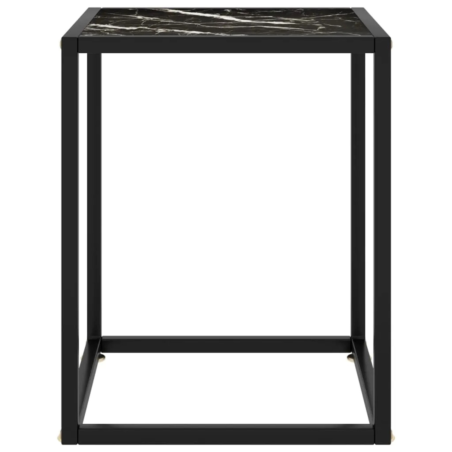 vidaXL Couchtisch Schwarz mit Schwarzem Glas in Marmor-Optik 40x40x50