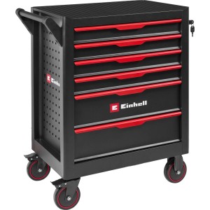 Einhell Werkstattwagen 143-tlg. Aluminium-Schwarz 6 Schubladen